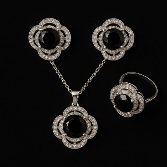 Zircon Locket Set-74 (Black)