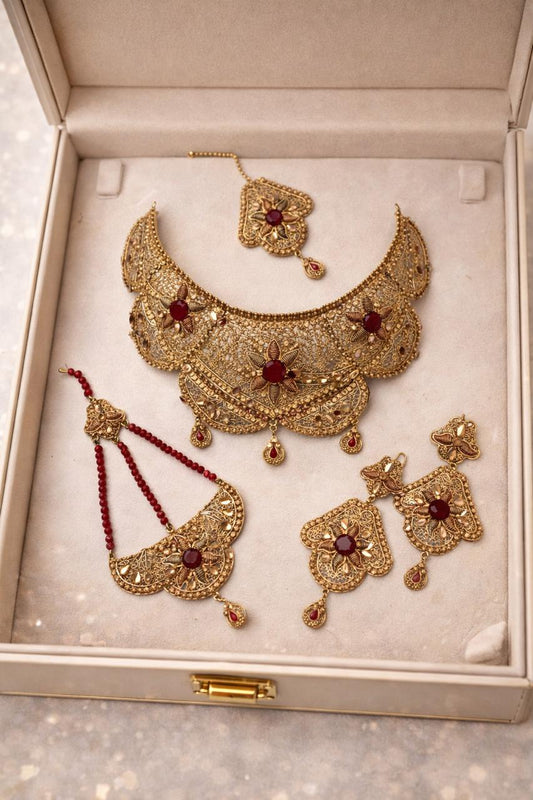 Rajwadi Bridal Set-05 (Maroon)