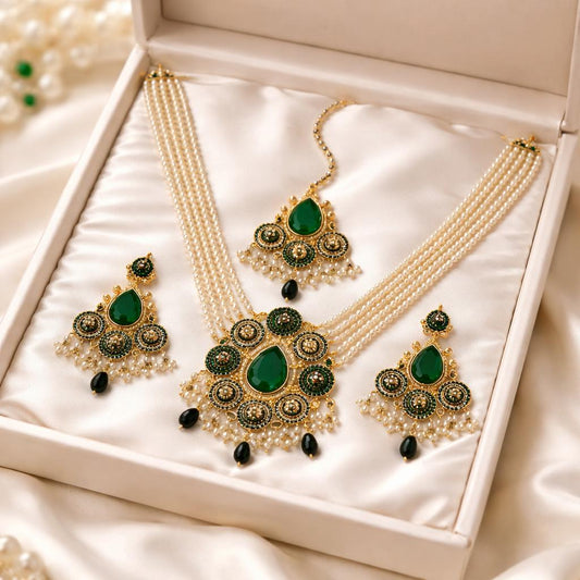Mahin Rani Mala Set (Green)