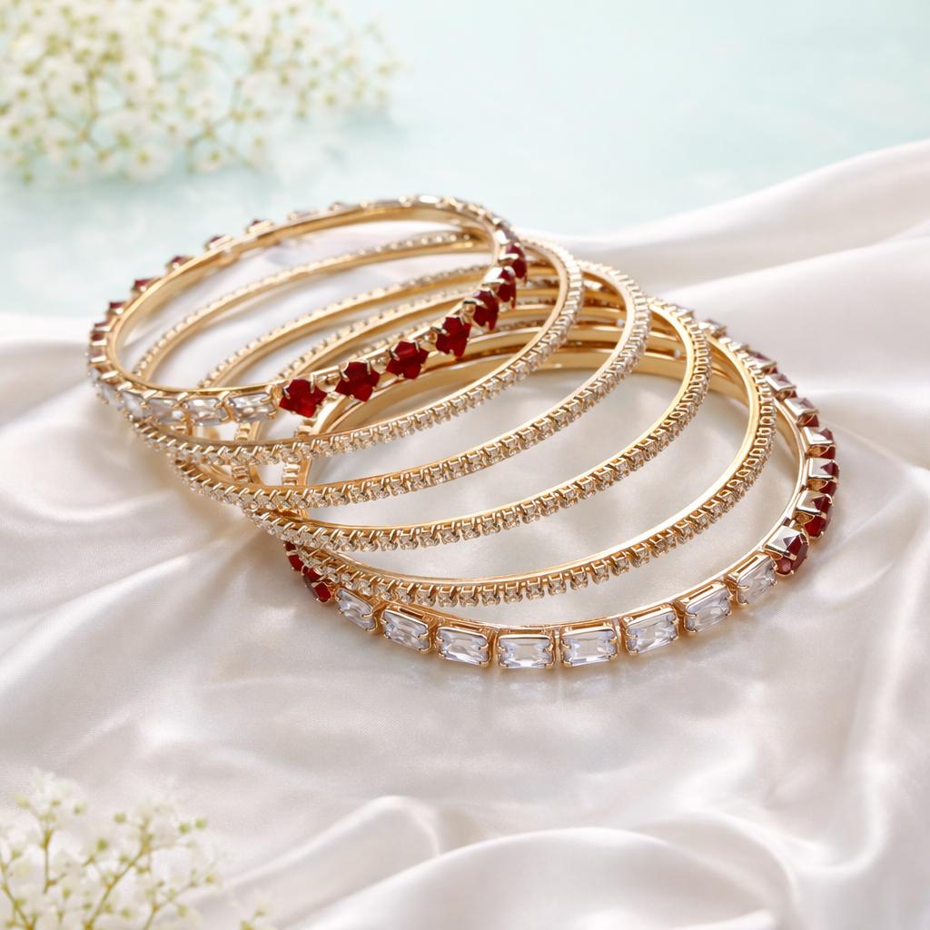 Zircon bangles-21 (Maroon)